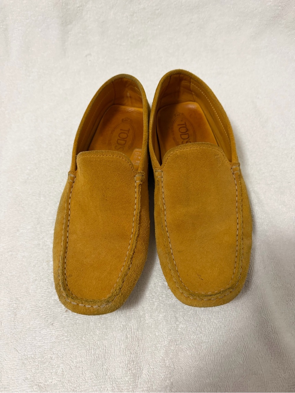 Tod's Men's Suede Loafers in Mustard